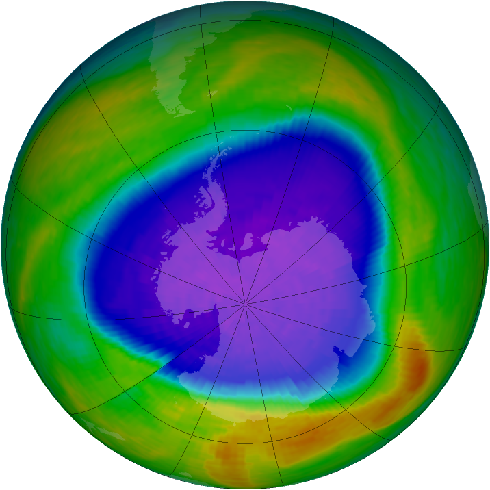 Antarctic ozone map for 06 October 1994